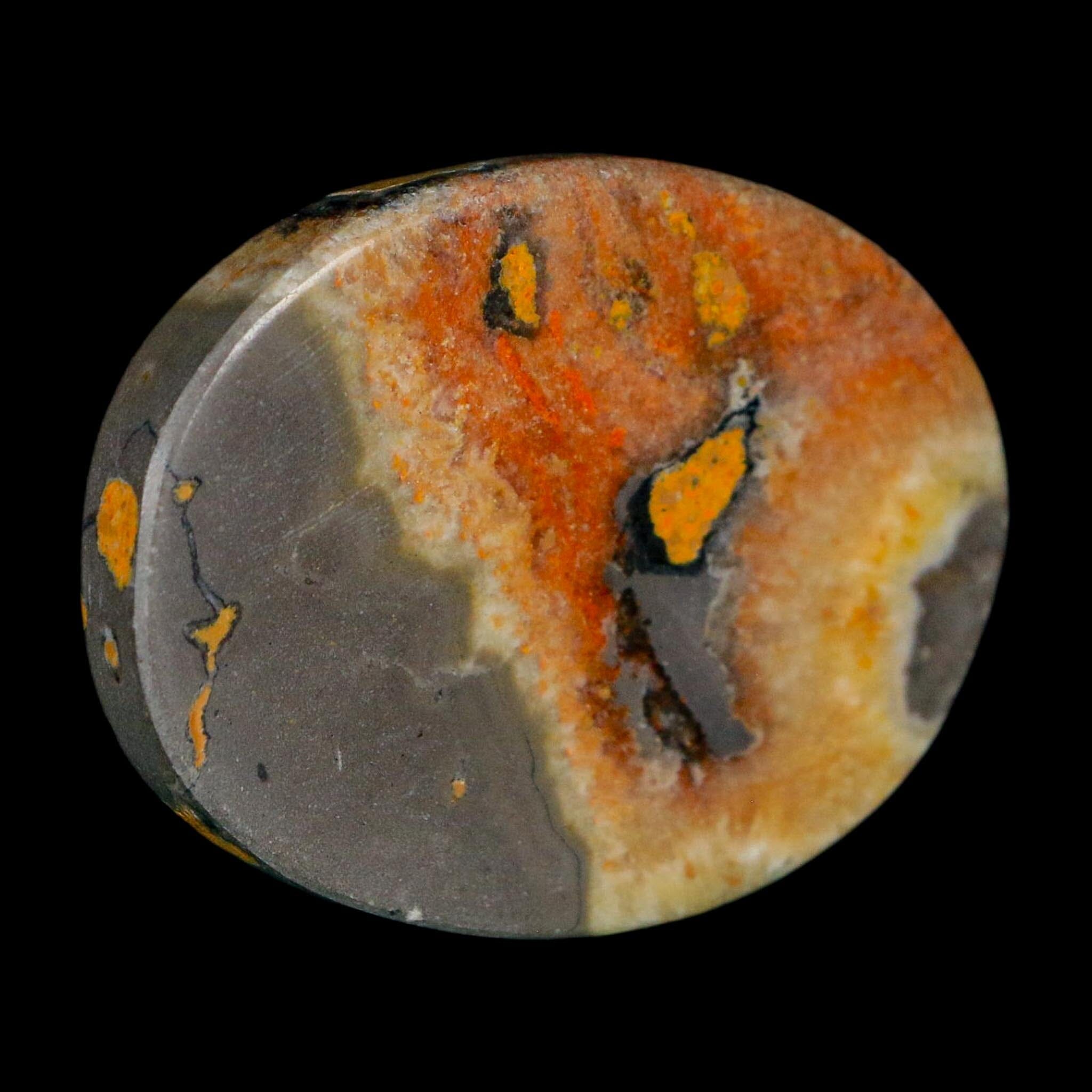 1.9" Bumblebee Jasper Natural Polished Mineral Palm Stone Java Indonesia - Fossil Age Minerals
