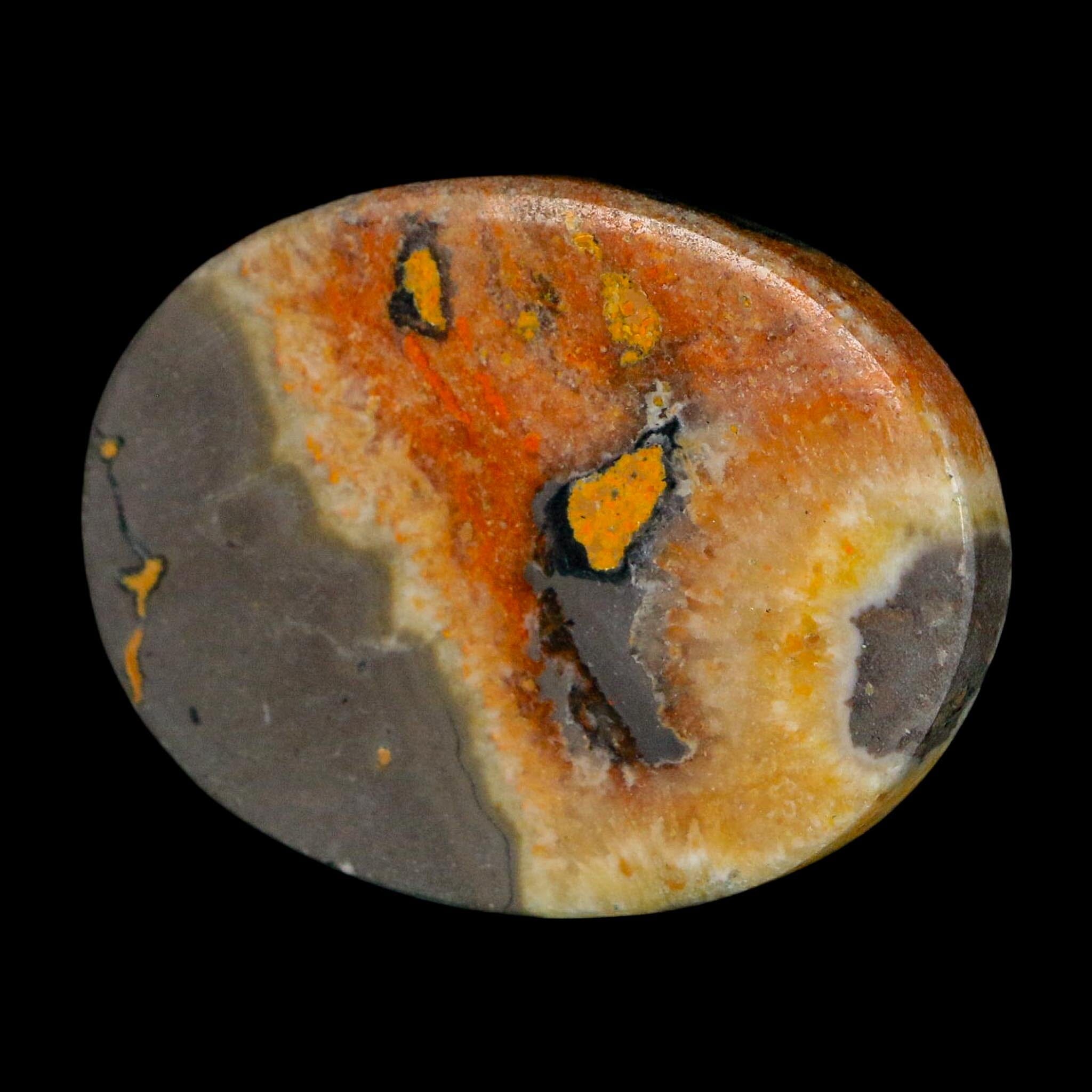 1.9" Bumblebee Jasper Natural Polished Mineral Palm Stone Java Indonesia - Fossil Age Minerals