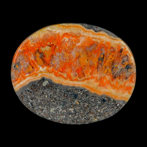 1.8" Bumblebee Jasper Natural Polished Mineral Palm Stone Java Indonesia