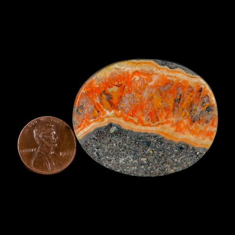 1.8" Bumblebee Jasper Natural Polished Mineral Palm Stone Java Indonesia