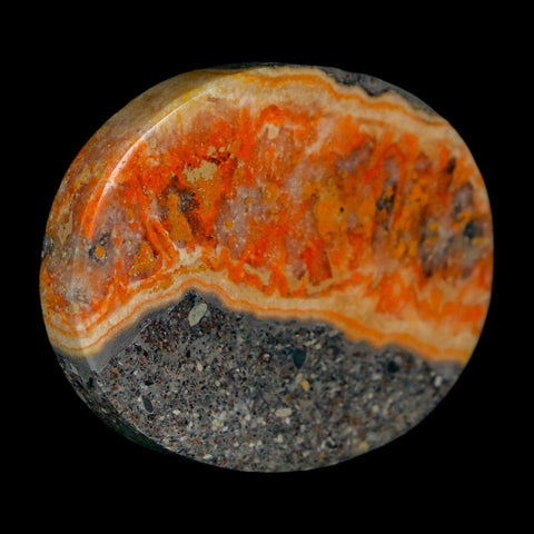 1.8" Bumblebee Jasper Natural Polished Mineral Palm Stone Java Indonesia