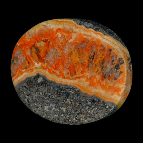 1.8" Bumblebee Jasper Natural Polished Mineral Palm Stone Java Indonesia