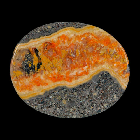 1.8" Bumblebee Jasper Natural Polished Mineral Palm Stone Java Indonesia