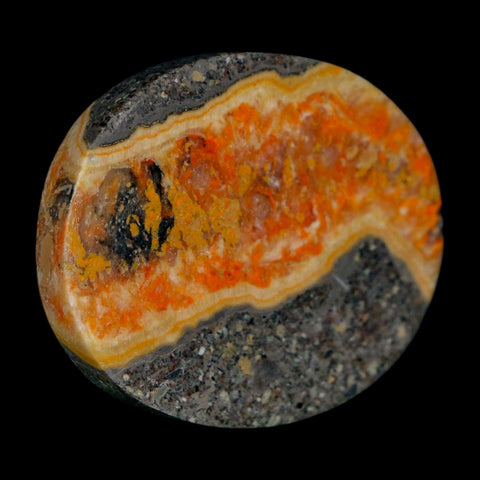 1.8" Bumblebee Jasper Natural Polished Mineral Palm Stone Java Indonesia