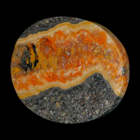 1.8" Bumblebee Jasper Natural Polished Mineral Palm Stone Java Indonesia