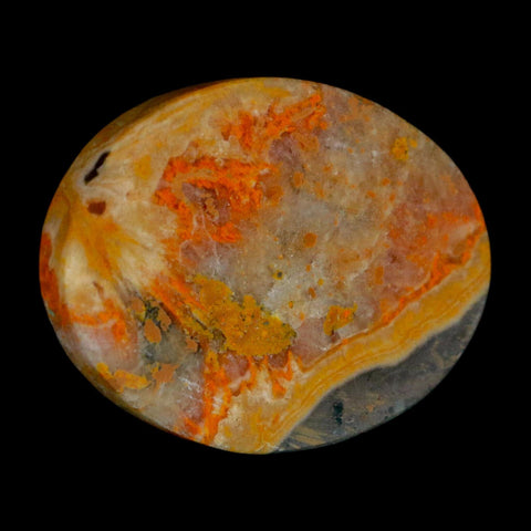 1.9" Bumblebee Jasper Natural Polished Mineral Palm Stone Java Indonesia