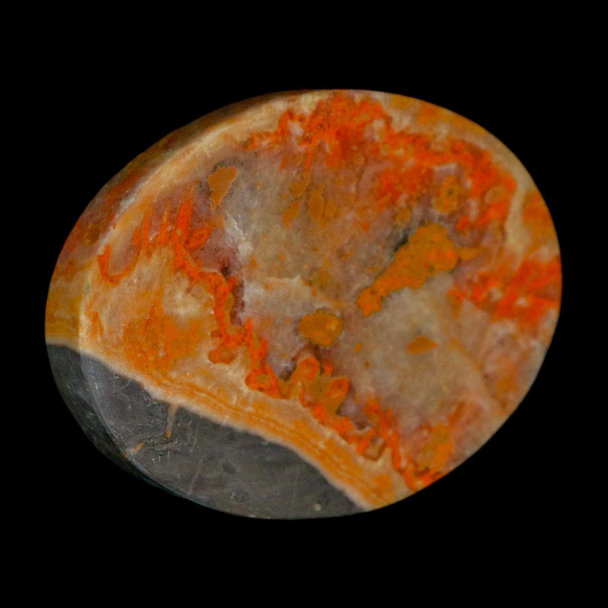 1.9" Bumblebee Jasper Natural Polished Mineral Palm Stone Java Indonesia - Fossil Age Minerals