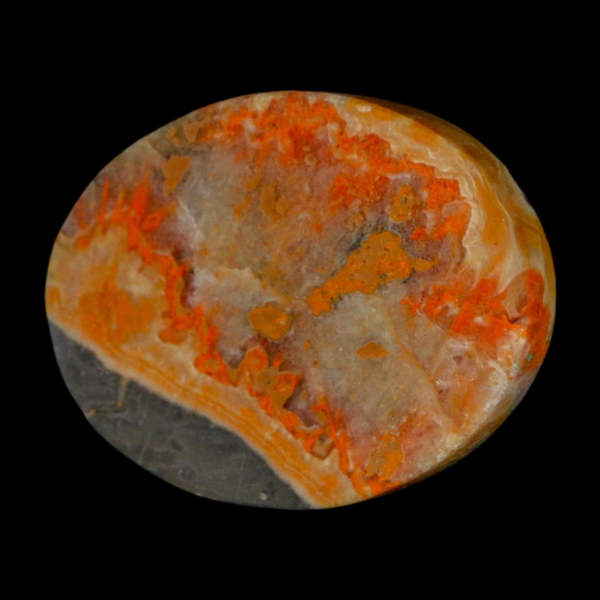 1.9" Bumblebee Jasper Natural Polished Mineral Palm Stone Java Indonesia - Fossil Age Minerals