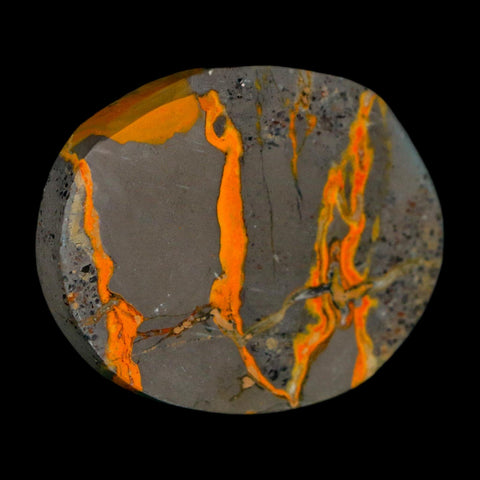 1.8" Bumblebee Jasper Natural Polished Mineral Palm Stone Java Indonesia