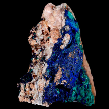 3.7" Azurite Crystals & Malachite On Barite Mineral Specimen Tiznit Morocco