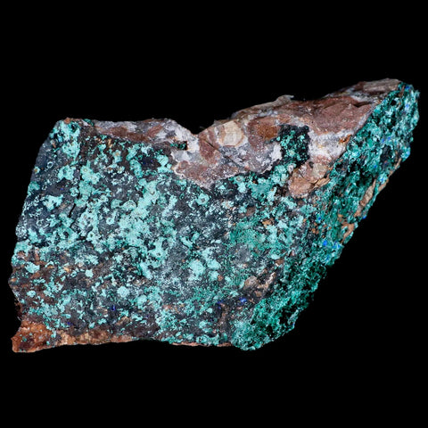 7" Azurite Crystals & Malachite On Barite Mineral Specimen Tiznit Morocco - Fossil Age Minerals