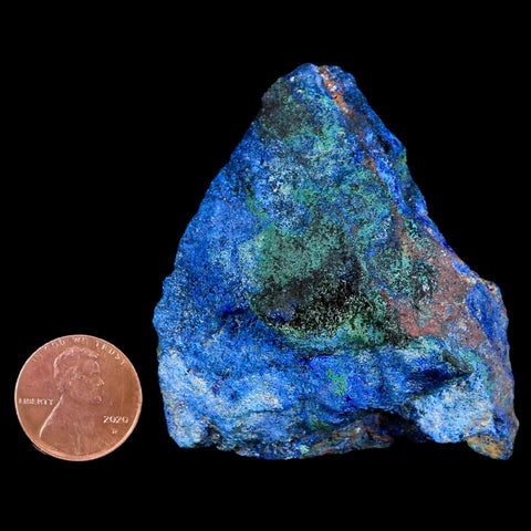 2.4" Azurite Crystals & Malachite On Barite Mineral Specimen Tiznit Morocco - Fossil Age Minerals