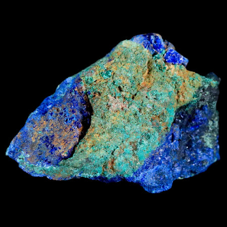 2.1" Azurite Crystals & Malachite On Barite Mineral Specimen Tiznit Morocco