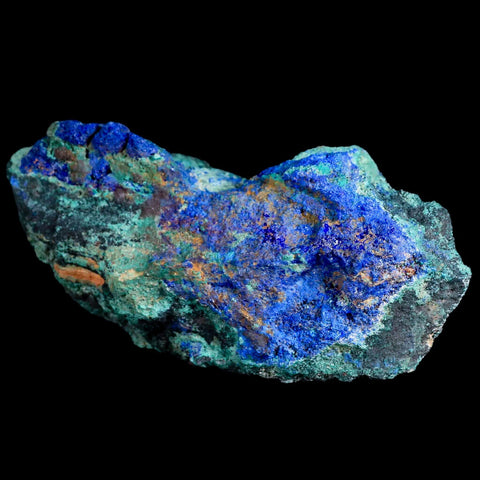 4.2" Azurite Crystals & Malachite On Barite Mineral Specimen Tiznit Morocco - Fossil Age Minerals