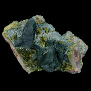2.3" Rough Green Epidote Crystals On Quartz Cluster Mineral Specimen Imilchil, Morocco