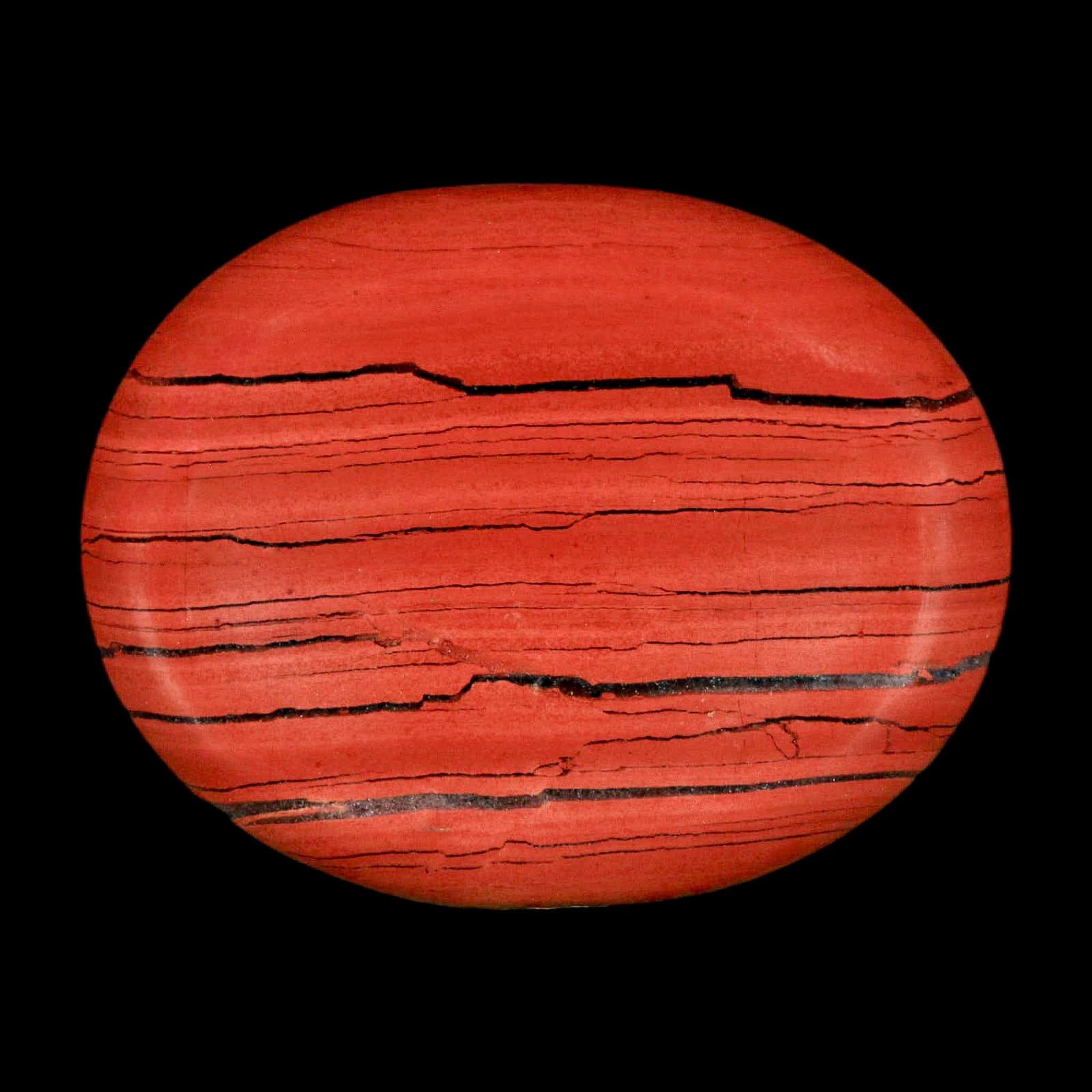 2" Polished Natural Brecciated Jasper Stone Worry Palm Stone Minas Gerais Brazil - Fossil Age Minerals
