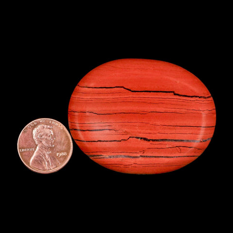 2" Polished Natural Brecciated Jasper Stone Worry Palm Stone Minas Gerais Brazil