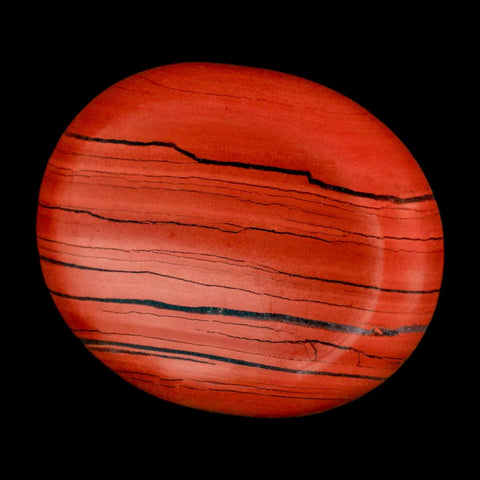 2" Polished Natural Brecciated Jasper Stone Worry Palm Stone Minas Gerais Brazil