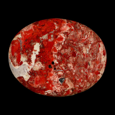 2" Polished Natural Brecciated Jasper Stone Worry Palm Stone Minas Gerais Brazil