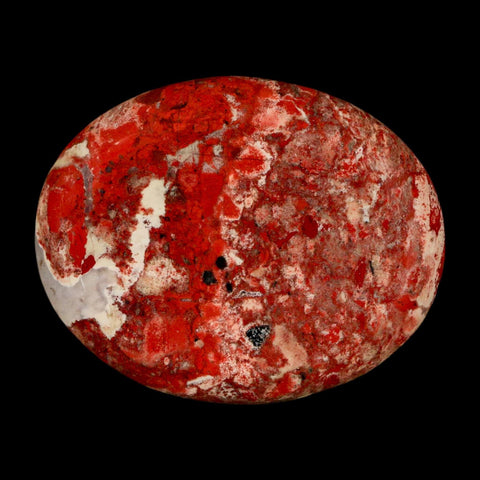 2" Polished Natural Brecciated Jasper Stone Worry Palm Stone Minas Gerais Brazil
