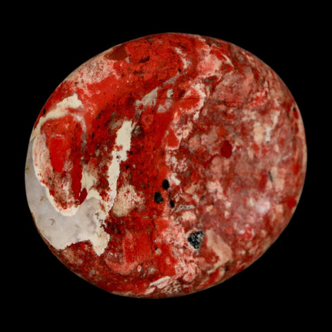 2" Polished Natural Brecciated Jasper Stone Worry Palm Stone Minas Gerais Brazil