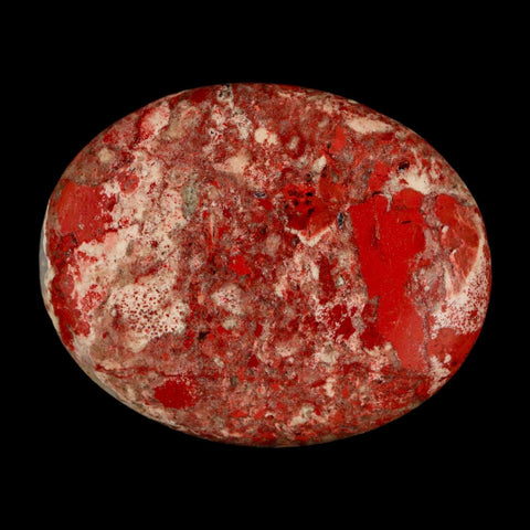 2" Polished Natural Brecciated Jasper Stone Worry Palm Stone Minas Gerais Brazil