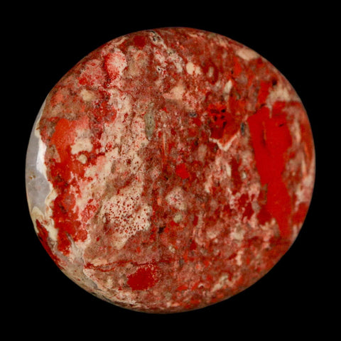2" Polished Natural Brecciated Jasper Stone Worry Palm Stone Minas Gerais Brazil