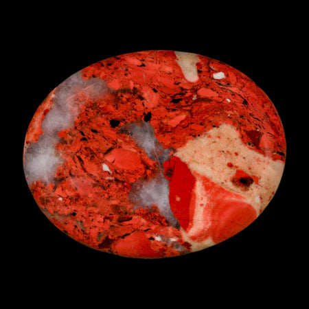 2" Polished Natural Brecciated Jasper Stone Worry Palm Stone Minas Gerais Brazil