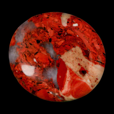 2" Polished Natural Brecciated Jasper Stone Worry Palm Stone Minas Gerais Brazil - Fossil Age Minerals