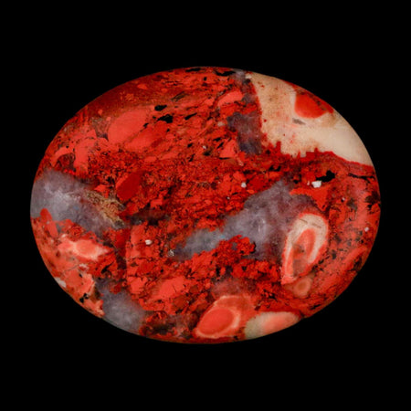 2" Polished Natural Brecciated Jasper Stone Worry Palm Stone Minas Gerais Brazil