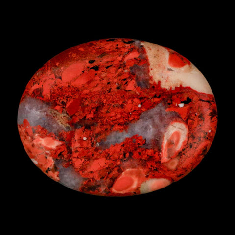 2" Polished Natural Brecciated Jasper Stone Worry Palm Stone Minas Gerais Brazil - Fossil Age Minerals