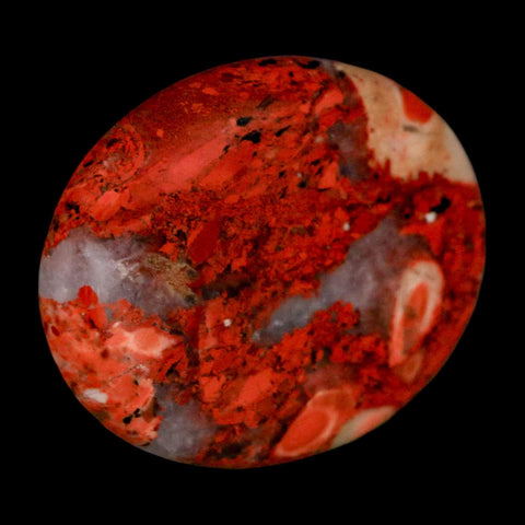 2" Polished Natural Brecciated Jasper Stone Worry Palm Stone Minas Gerais Brazil - Fossil Age Minerals