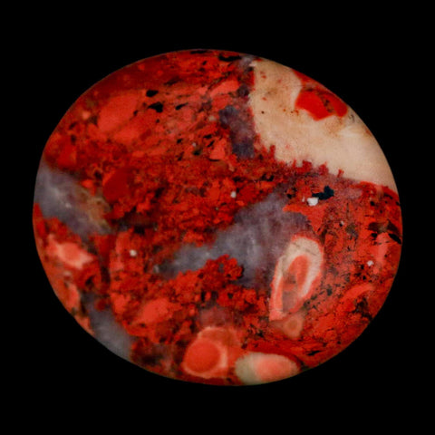 2" Polished Natural Brecciated Jasper Stone Worry Palm Stone Minas Gerais Brazil - Fossil Age Minerals