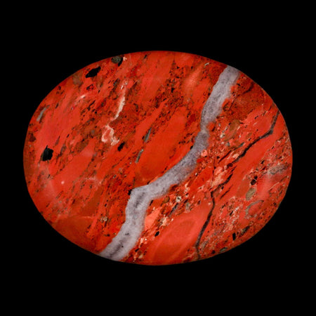2" Polished Natural Brecciated Jasper Stone Worry Palm Stone Minas Gerais Brazil