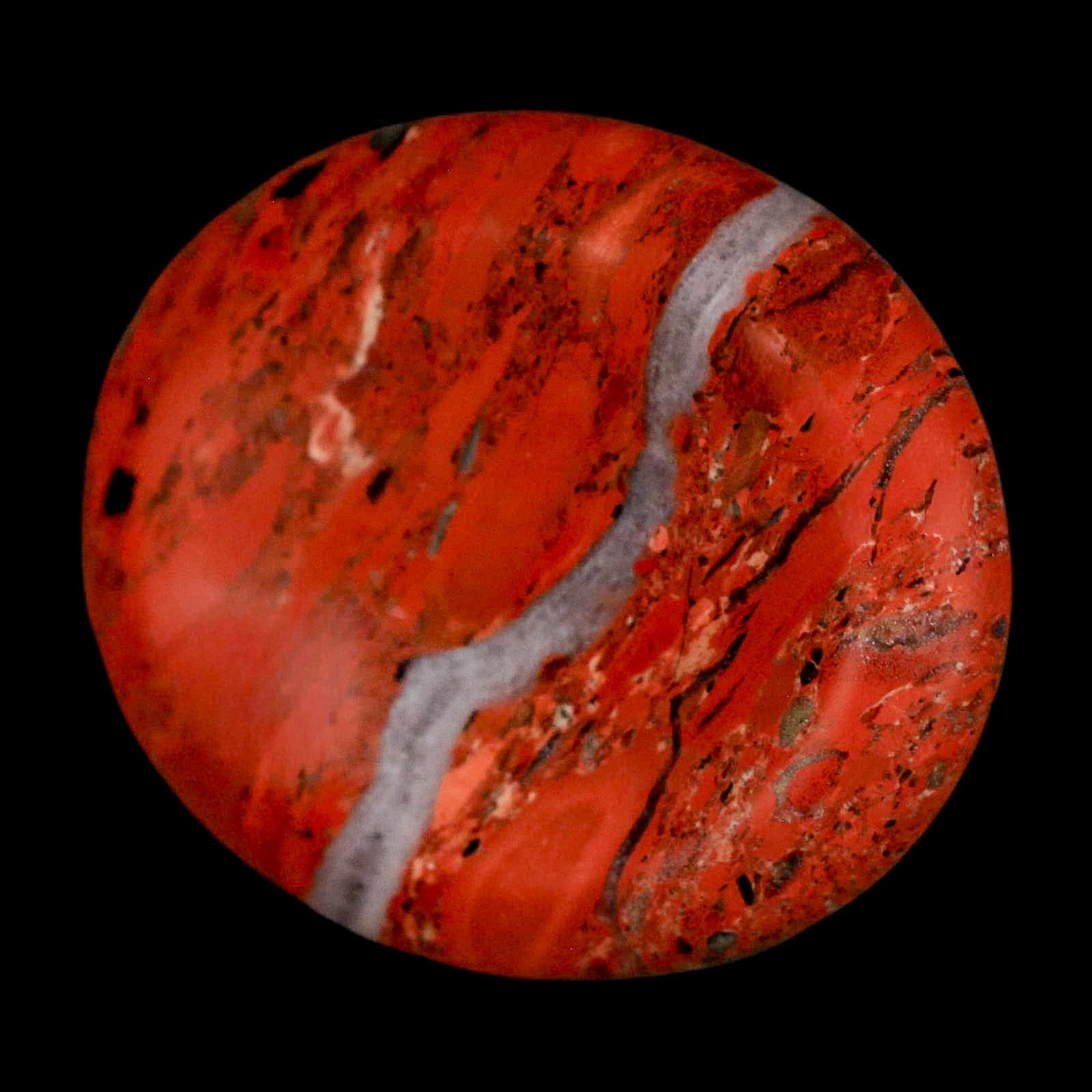 2" Polished Natural Brecciated Jasper Stone Worry Palm Stone Minas Gerais Brazil - Fossil Age Minerals