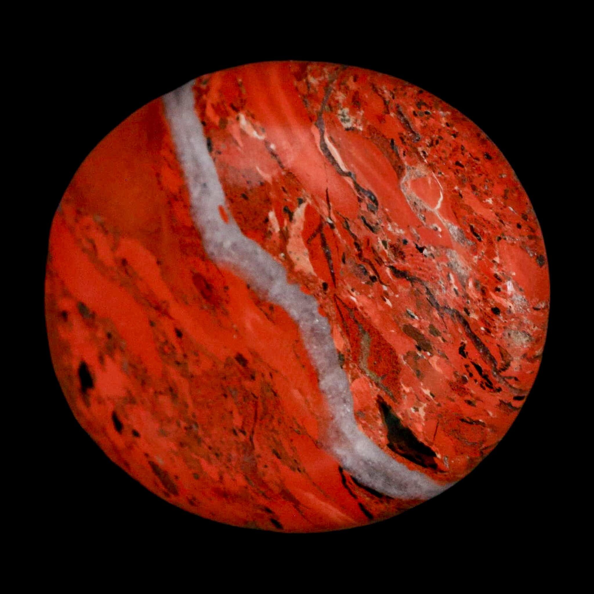 2" Polished Natural Brecciated Jasper Stone Worry Palm Stone Minas Gerais Brazil - Fossil Age Minerals