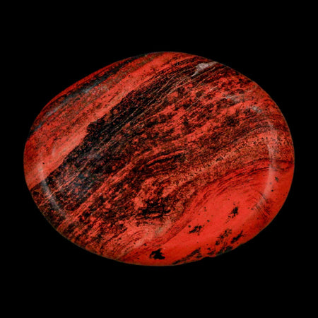 2" Polished Natural Brecciated Jasper Stone Worry Palm Stone Minas Gerais Brazil