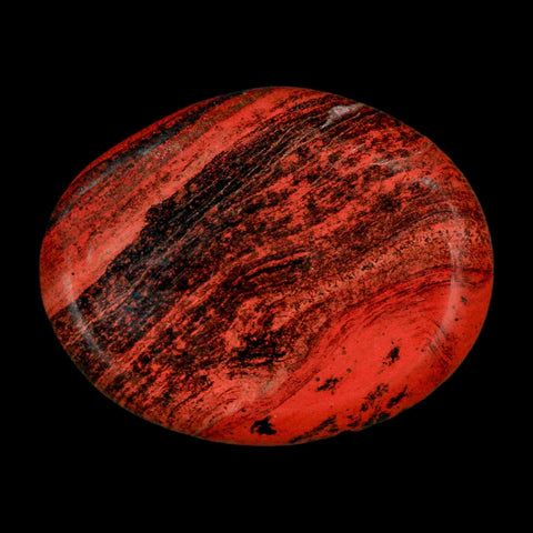 2" Polished Natural Brecciated Jasper Stone Worry Palm Stone Minas Gerais Brazil - Fossil Age Minerals