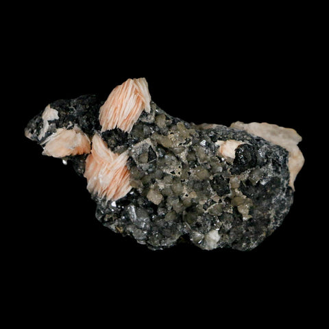 2.4" Sparkly Pink Barite Blades, Cerussite Crystals, Galena Crystal Mineral Morocco - Fossil Age Minerals