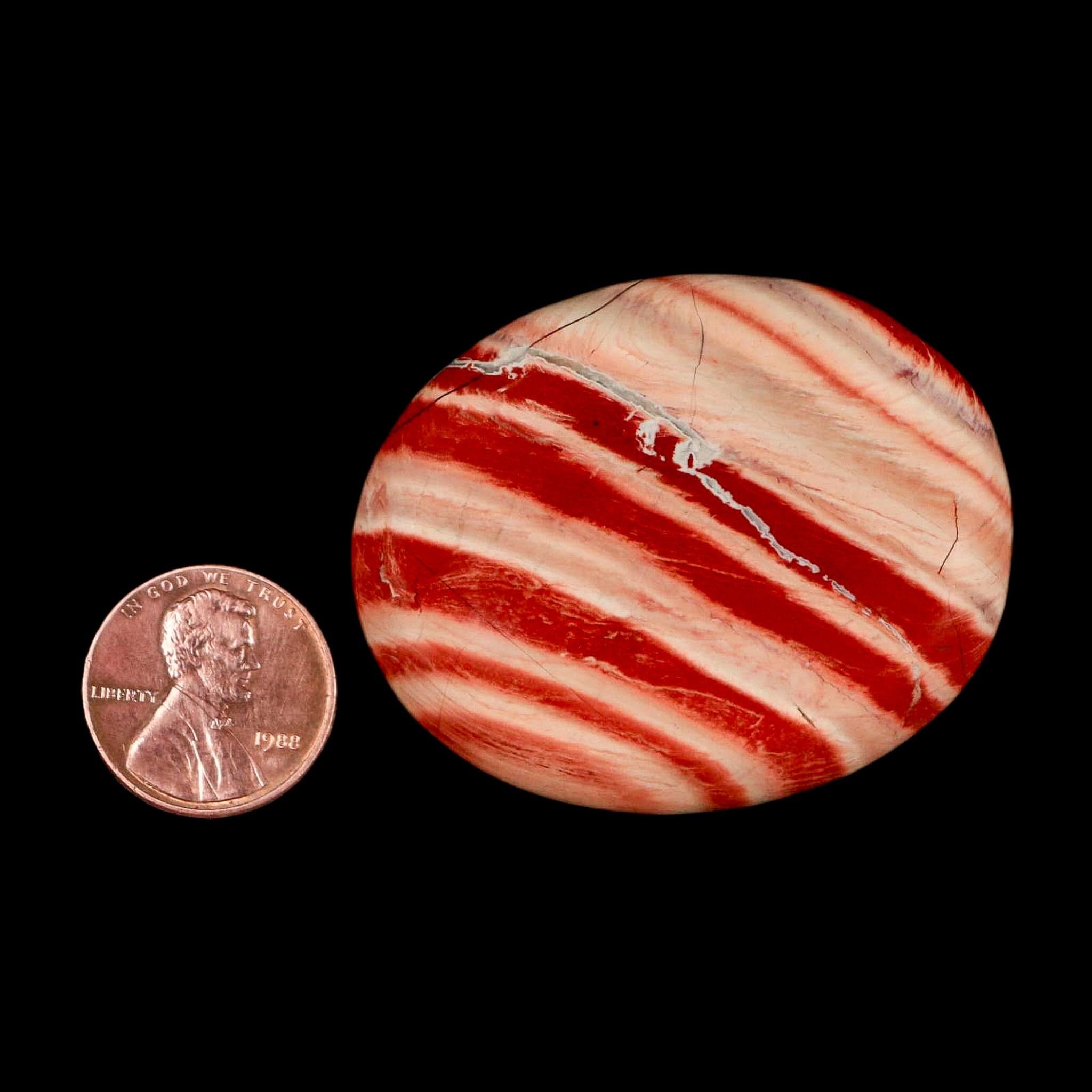 2" Polished Natural Brecciated Jasper Stone Worry Palm Stone Minas Gerais Brazil - Fossil Age Minerals