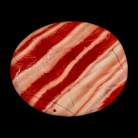 2" Polished Natural Brecciated Jasper Stone Worry Palm Stone Minas Gerais Brazil