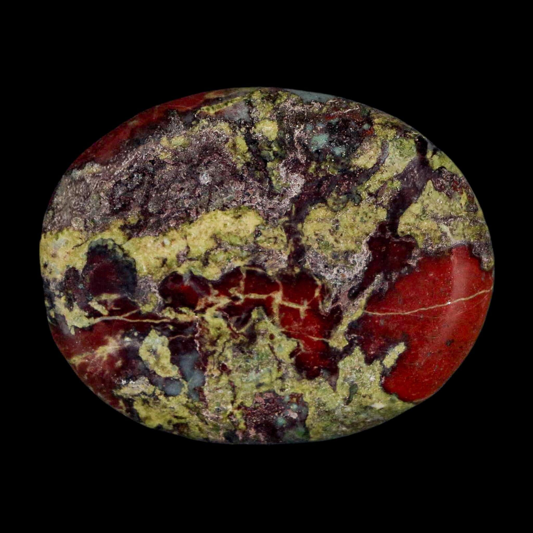 1.9" Polished Natural Dragon Blood Jasper Stone Worry Palm Stone Australia - Fossil Age Minerals