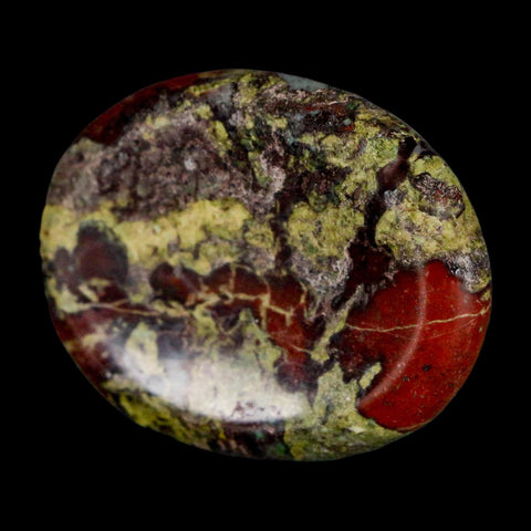 1.9" Polished Natural Dragon Blood Jasper Stone Worry Palm Stone Australia