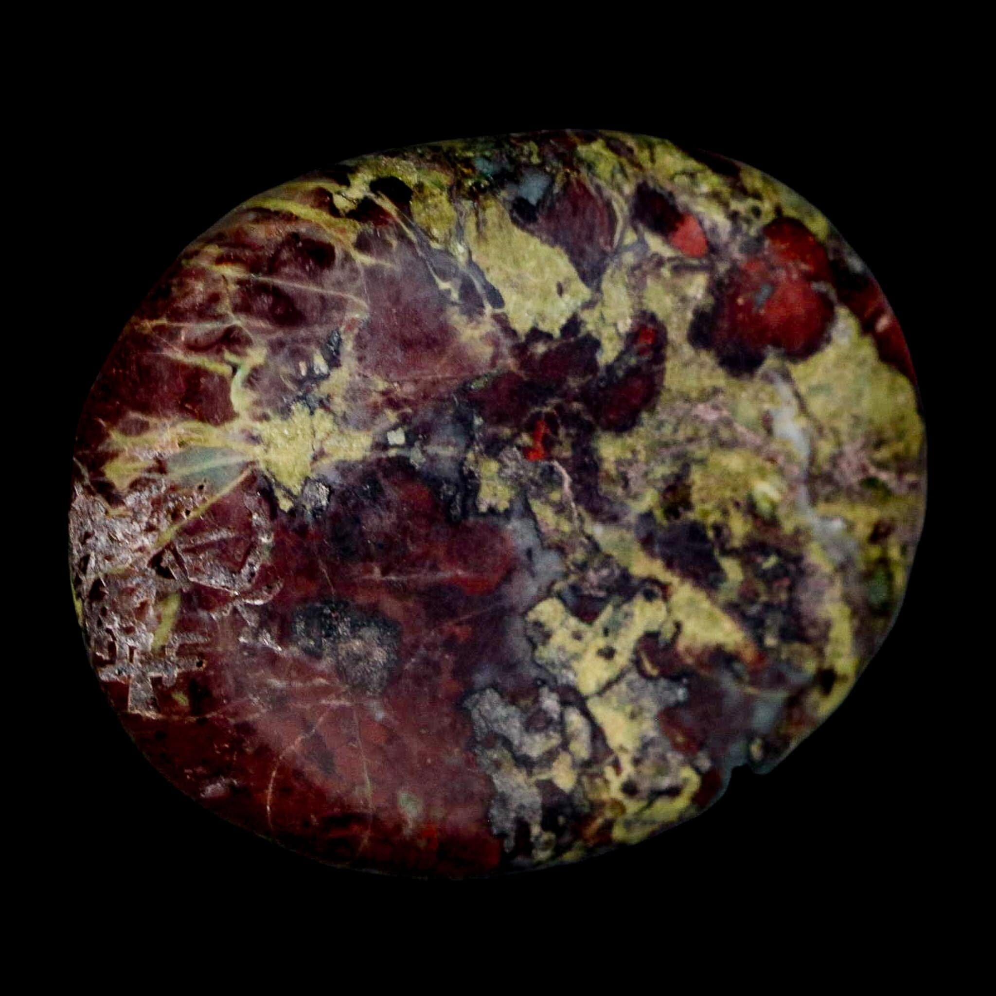 1.9" Polished Natural Dragon Blood Jasper Stone Worry Palm Stone Australia - Fossil Age Minerals
