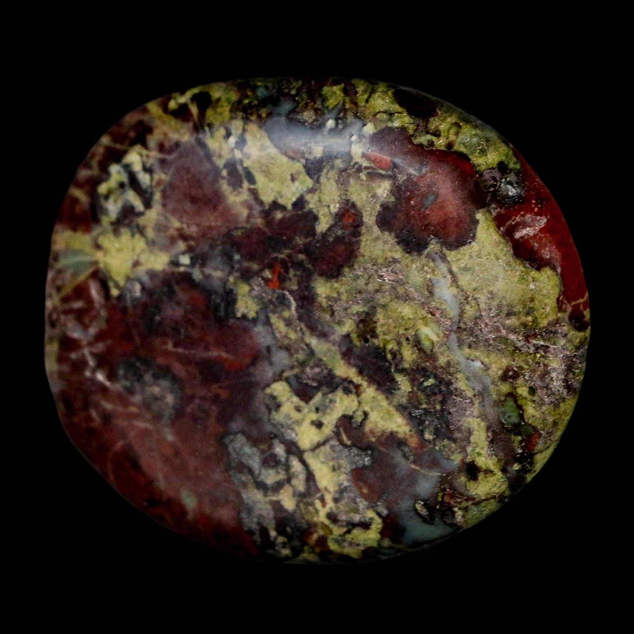 1.9" Polished Natural Dragon Blood Jasper Stone Worry Palm Stone Australia - Fossil Age Minerals