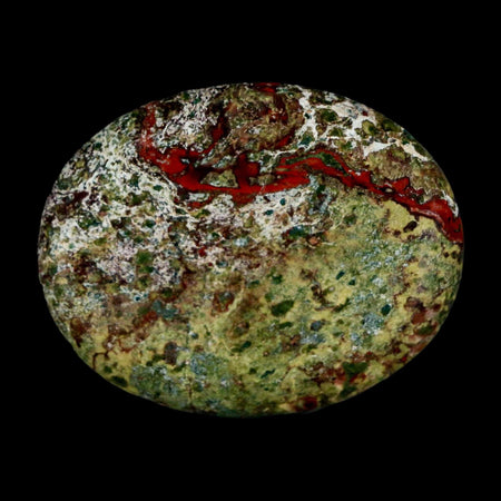 2" Polished Natural Dragon Blood Jasper Stone Worry Palm Stone Australia