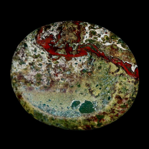 2" Polished Natural Dragon Blood Jasper Stone Worry Palm Stone Australia - Fossil Age Minerals