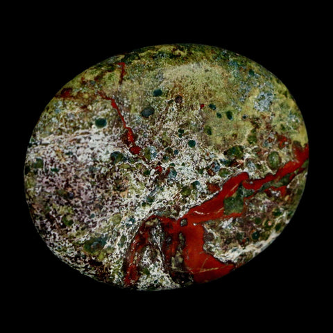 2" Polished Natural Dragon Blood Jasper Stone Worry Palm Stone Australia - Fossil Age Minerals