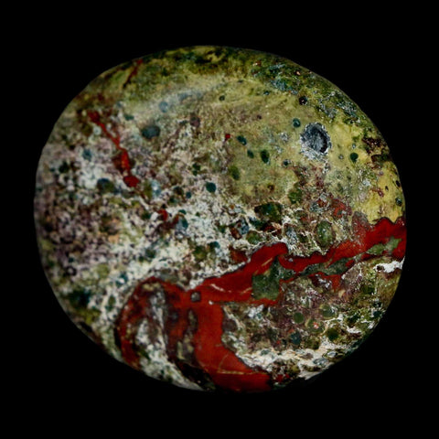 2" Polished Natural Dragon Blood Jasper Stone Worry Palm Stone Australia - Fossil Age Minerals