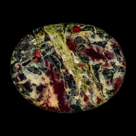2" Polished Natural Dragon Blood Jasper Stone Worry Palm Stone Australia